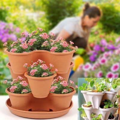 Саксии за цветя с регулируема височина (3 броя) | PLANTUP